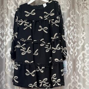 Carter's Black Dress with Cream Bow Design Size 4T